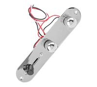 Drfeify Drfeify Placa de Control de Guitarra, Placa de Circuito Precableada Cromada de Metal con Perilla de Volumen Perilla de Tono Interruptor de 3 Vías, para Guitarra Eléctrica TL (BLACK) (SILVER)