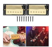 Drfeify E -GITARTEN -Pickup Magnet Ceramics 2pcs para Guitarrista con 8 Tornillos, Tonos Vivos, Metal+abdominales, Negro/amarillo, Guitarrista/amante de la Guitarra Profesional (marco negro)