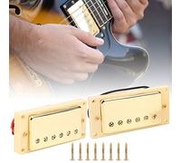 Drfeify E -GITARTEN -Pickup Magnet Ceramics 2pcs para Guitarrista con 8 Tornillos, Tonos Vivos, Metal+abdominales, Negro/amarillo, Guitarrista/amante de la Guitarra Profesional (marco amarillo)