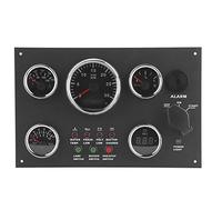 Drfeify Grupo de Indicadores, Medidor Combinado de 24 V con Carcasa de Acero Inoxidable, Presión de Aceite, Temperatura del Agua, Voltaje y Pantalla de RPM, IP67 de 9 a 32 V para Yates, Vehículos