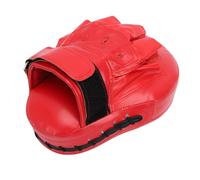 Drfeify Guante de Boxeo, Almohadilla de Boxeo Curvada de PU con Correa Ajustable, Objetivo de Mano para Entrenamiento de, Taekwondo y Muay Thai, para Adultos y Niños, Todos los Niveles (Rojo)
