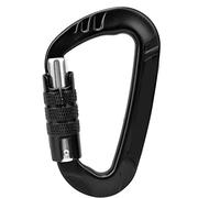 Drfeify Hebilla de Balanceo D Bloqueo de Material de Aleación de Aluminio Premium Rojo, Pinza/Soporte de Hebilla en Forma de 12kn D para Hamaca (Black)