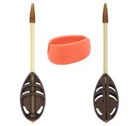 Drfeify Juego de Alimentador de Pesca de Carpas, Alimentador de Método en Línea de Aleación de Zinc con Herramienta de Fijación de Cebo, Jaula Hueca de 14 Cm, Tubo Extraíble para Pescadores de