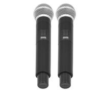 Drfeify Juego de Micrófono Inalámbrico de 2 Sistemas de Micrófono de Karaoke de Mano Profesional ABS Señal Estable para Idiomas, Reuniones y Rendimiento