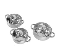 Drfeify Juego de Ollas de Acero Inoxidable de Primera Calidad, Revestimiento Antiadherente, Ollas de Sopa de Fondo Grueso para Cocina, Varios Tamaños para Cocinar de Forma Segura