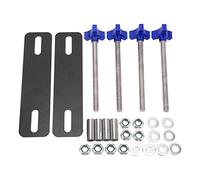 Drfeify Kit de Montaje de Placa de Tracción Soportes de Montaje de Placa de Tracción de Acero M10x155 Espaciado de Orificios Ajustable de 4,72 a 6,69 Pulgadas Sostiene 2 Tablas para Portaequipajes