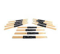 Drfeify Light Portable 7a Drumstick Maple Wood Set para el Rendimiento de la Banda, 12 Pares de Batería para un Excelente Agarre