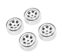 Drfeify Llanta de Aleación de Aluminio de 1,3 Pulgadas, Juego de 4 Piezas para Orugas TRX4M 1/18 RC, con Tornillos de Fijación para una Fácil Instalación (Silver)
