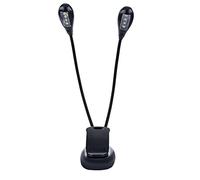 Drfeify Luz LED, Flexo LED 8 Beads, Lámpara LED Clip On Atril de Lectura Mini Doble Brazos Ajustables Negro for lectura, música, escritorio, noche, oficina, estudio