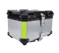 Drfeify Maleta para Motocicleta Caja Trasera para Motocicleta de Aleación de Aluminio 50L Bloqueo de Liberación Rápida Etiqueta Reflectante Forro Extraíble para Conductores de Turismo Que Se (Silver)