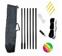Drfeify Neta de Voleibol Set con Inflador de Bolsa de Transporte y Pelota 236.2in x 19.7 Pulgadas Portátiles para Deportes de Hierba de de Parque de Playa Al Aire Libre (Set de Red de Voleibol)