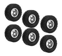 Drfeify Neumáticos de Goma RC con Cubo de Rueda de Aleación de Aluminio, Neumáticos Todoterreno de 67 Mm de Diámetro y 25 Mm de Ancho para WPL C14 C24 C34 C44 B14 B24 B16 B36 Modelo de (Silver)