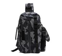 Drfeify Paquete de Pesca Ligero y Duradero con Soporte de Caña de Pescar Nylon Impermeable Al Aire Artes de Pesca Ideal para Senderismo y Camping (Grey)