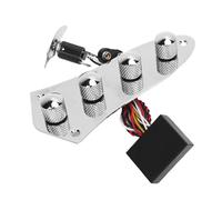Drfeify Placa de Control de Preamplificador de bajo, EQ Precableado de 3 Bandas con Control de Graves Medios Agudos, Interruptor Push-Pull para Modo Pasivo Activo, Perillas de Metal para (Silver)