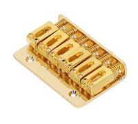 Drfeify Puente de Montura de Guitarra, Montura de Rodillos de Hierro para Mejorar la Entonación y la Protección de las Cuerdas, con Dispositivo de Cuerda con Gusano, para Guitarras (GOLD)