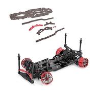 Drfeify RC Car Fibra de Carbono Fibra de Aluminio Kit de Suspensión de Chasis de Alta Precisión para MST FXX 2.0S 1/10 Drift Car para los Entusiastas de los Aficionados (Black)
