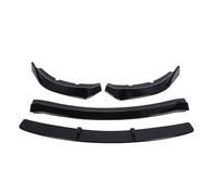 Drfeify Separador de Labios de Parachoques Delantero ABS Negro Brillante Alerón de Labios de Parachoques Delantero Diseño de Tornillo de 4 Piezas Protección Aerodinámica con Revestimiento UV para