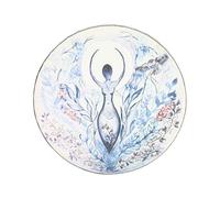 Drfeify Tambor de Mano Chamánica Hecha a Mano de 10 Pulgadas con Tambor Herramienta de Curación de Sonido para Música Espiritual (2)