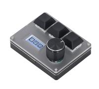 Drfeify Teclado Pequeo de 3 Teclas, Teclado con Cable Personalizable de Intercambio en Caliente Macro con Luz RGB y Perilla Pantalla LCD a Color de 0, 96 Pulgadas, para Diversas