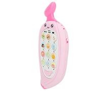 Drfeify Teléfono para el aprendizaje temprano, 15 x 7 x 2 cm, 3 colores, con forma de plátano, cubierta bilingüe mordisqueable para mordisqueable, modo múltiple, teléfono móvil para (rosa)