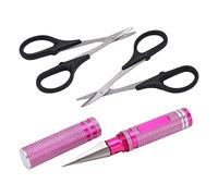 Drfeify Tijeras Curvas RC Perforadora RC de Aleación de Aluminio de 0 a 14 Mm con Agarre Ergonómico Acero Tratado Térmicamente para Car Drone Plane Boat Body Trimming (PINK)