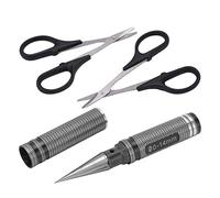 Drfeify Tijeras Curvas RC Perforadora RC de Aleación de Aluminio de 0 a 14 Mm con Agarre Ergonómico Acero Tratado Térmicamente para Car Drone Plane Boat Body Trimming (BLACK)