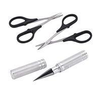 Drfeify Tijeras Curvas RC Perforadora RC de Aleación de Aluminio de 0 a 14 Mm con Agarre Ergonómico Acero Tratado Térmicamente para Car Drone Plane Boat Body Trimming (SILVER)