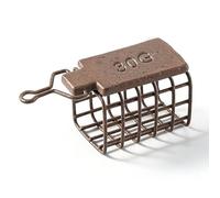 Drfeify Trampa de Cebo de Pesca Plomo de Jaula de Cebo Cuadrado de Metal con Diseño Hueco Liberación Precisa de Fundición Estable para Carpa, Tenca, Embalse, Lago, Pesca Gruesa (FXRL-30G)