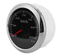 Drfeify Velocímetro GPS Calibre para Barcos de 85 Mm con ABS Acero Inoxidable 316 y Vidrio Templado 60 KM H IP67 Odómetro Impermeable para Yates Marinos Coches Motocicletas (esfera negra)