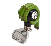 Drfeify Volante Giratorio, Perilla de Volante de Resina Metálica, Anillo de 3 Cm, Forma de Mano Verde para Giros Más Suaves, Estacionamiento Más Rápido, Fácil Instalación para Automóviles, Camiones,