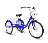 DRFGHK Bicicleta eléctrica de 3 ruedas para adultos (carga de 150 kg), eléctrica/asistida por energía/pedal, altura ajustable (29.5-33.4 pulgadas) + batería de litio (36 V/12 ah), cesta de la compra