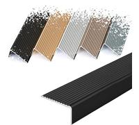 DRFGHK Borde de Escalera metálico - Protector Antideslizante de 122 cm (Negro, 1 Unidad - 48/120 cm)