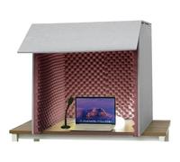 DRFGHK Cabina vocal portátil, cabina de aislamiento, cabina de sonido, cubierta insonorizada de escritorio, escudo absorbente de sonido vocal, espuma absorbente de alta densidad para filtrar marrón