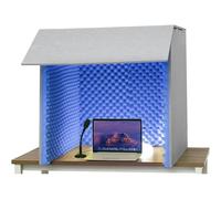 DRFGHK Cabina vocal portátil, cabina de aislamiento, cabina de sonido, cubierta insonorizada de escritorio, escudo absorbente de sonido vocal, espuma absorbente de alta densidad para filtrar el azul