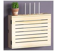 DRFGHK Caja de almacenamiento para enrutador WiFi de montaje en pared, de madera, para módem, cable, enrutador, alimentación organizada para el hogar, dormitorio, sala de estar