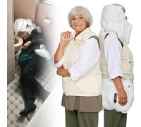DRFGHK Chaleco AnticaíDa Inteligente, Chaqueta Airbag PortáTil para Personas Mayores con AplicacióN Ver Datos De Ejercicio, Reutilizable Problemas Salud,Beige(Ms)-M