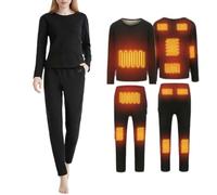 DRFGHK Conjunto de Ropa Interior calefactable, calefacción de 14 Zonas, Ropa Interior térmica calefactable para Hombre y Mujer, Camiseta y pantalón con calefacción eléctrica USB