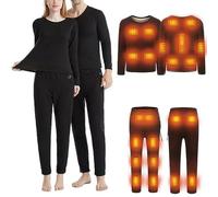 DRFGHK Conjunto de Ropa Interior calefactable, calefacción de 14 Zonas, Ropa Interior térmica calefactable para Hombre y Mujer, Camiseta y pantalón con calefacción eléctrica USB