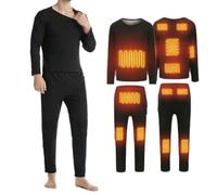 DRFGHK Conjunto de Ropa Interior calefactable, calefacción de 14 Zonas, Ropa Interior térmica calefactable para Hombre y Mujer, Camiseta y pantalón con calefacción eléctrica USB