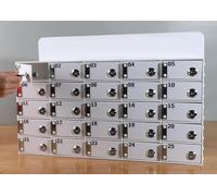 DRFGHK Estaciones de carga para teléfono celular, 20-100 ranuras, caja de casillero para teléfono celular con cerraduras de puerta, llaves montadas en la pared, almacenamiento de teléfono celular