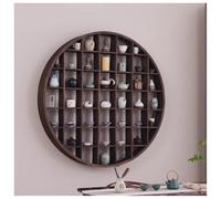 DRFGHK Estante de pared decorativo circular, estante flotante redondo de madera, soporte de exhibición de tazas de café para cocina, decoración de sala de estar (120 cm)