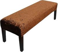 DRFGHK Funda de terciopelo de lujo para banco de comedor, funda elástica tapizada lavable, fundas para sillas de sala de estar, dormitorio, protectores de muebles con parte inferior elástica (color