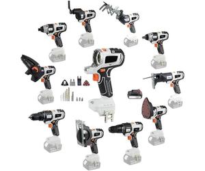 DRFGHK Kit Combinado de Herramientas eléctricas 10 en 1, Kit de Herramientas multifuncionales para carpintería con batería de 6000 mAh, Kit Combinado de Herramientas eléctricas inalámbricas para