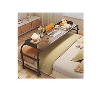 DRFGHK Mesas sobre la cama, mesa sobre la cama con ruedas, estación de trabajo para computadora, altura ajustable, bandeja de alimentos de pie, mesa médica rodante (color: negro)