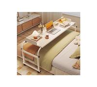 DRFGHK Mesas sobre la cama, mesa sobre la cama con ruedas, estación de trabajo para computadora, altura ajustable, bandeja de alimentos de pie, mesa médica rodante (color: blanco)