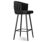 DRFGHK Moderno taburete giratorio de 360°, taburetes de altura de barra de 1/2/3/4, sillas de cocina tapizadas con asiento de 25.6/29.5 pulgadas con patas de acero y reposapiés, patas negras y negras