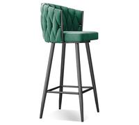 DRFGHK Moderno taburete giratorio de 360°, taburetes de altura de barra de 1/2/3/4, sillas de cocina tapizadas con asiento de 25.6/29.5 pulgadas con patas de acero y reposapiés, patas verdes y negras