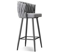 DRFGHK Moderno taburete giratorio de 360°, taburetes de altura de barra de 1/2/3/4, sillas de cocina tapizadas con asiento de 25.6/29.5 pulgadas con patas de acero y reposapiés, patas grises y negras