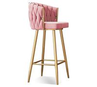 DRFGHK Modernos taburetes giratorios de 360°, taburetes de altura de barra de 1/2/3/4, sillas de cocina tapizadas con asiento de 25.6/29.5 pulgadas con patas de acero y reposapiés, patas de oro rosa