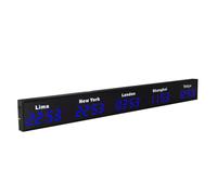 DRFGHK Reloj de zonas horarias mundiales, LED digital múltiple 3/4/5 ciudades pared para hoteles/empresas/aeropuertos, 5 ciudades-azul